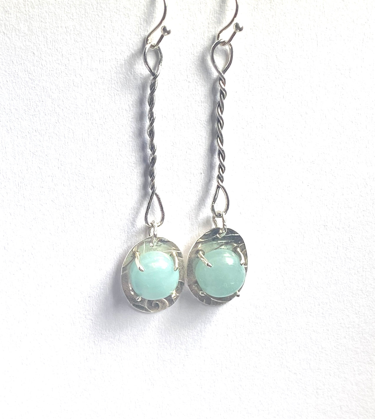 Smoky Aqua Dangle Earrings