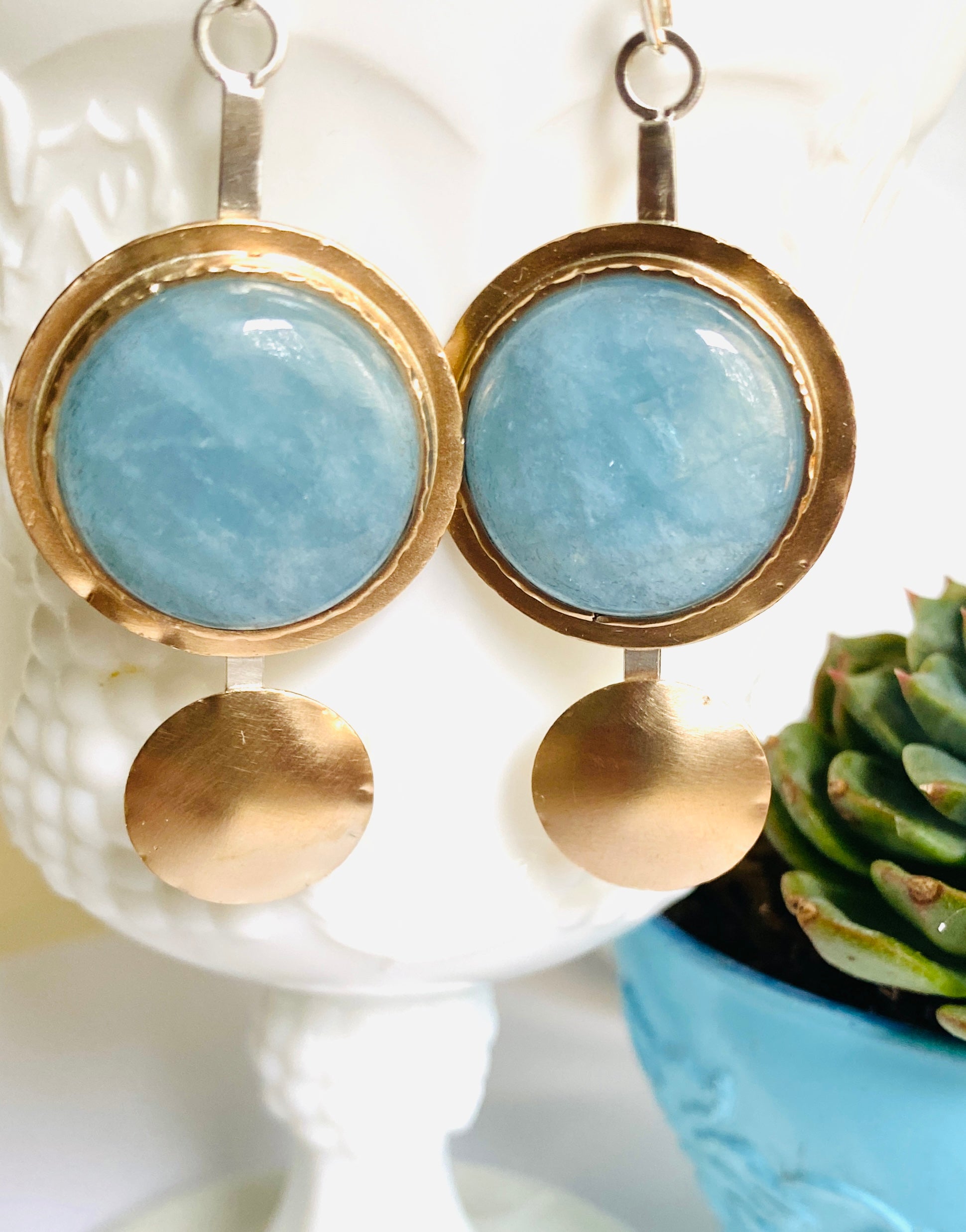 Smokey Aqua Earrings