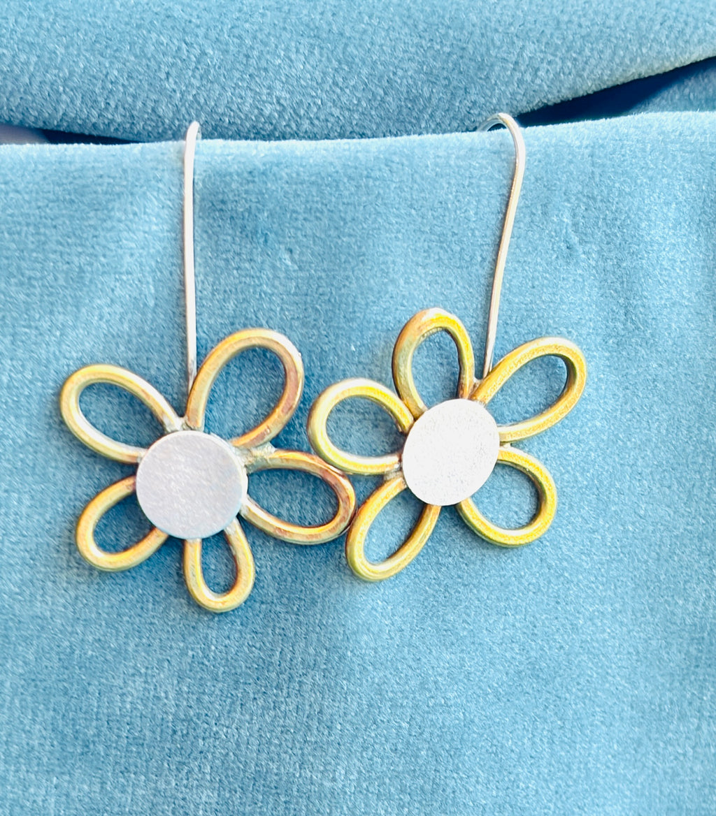 Brass Cosmos earrings